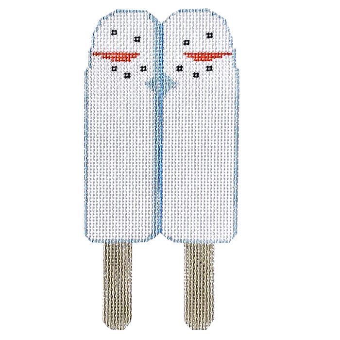 Snowman Popsicle Painted Canvas Kathy Schenkel Designs  - 1