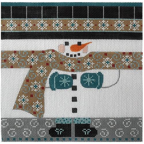 Snowman Rollup Medium Painted Canvas Danji Designs  - 1