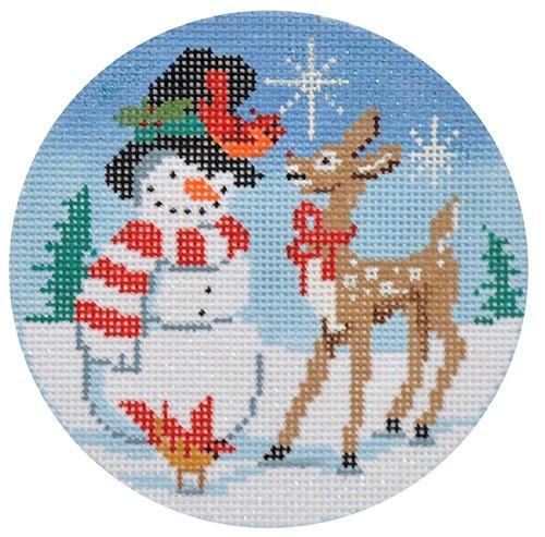 Snowman & Rudolph Painted Canvas Alice Peterson 