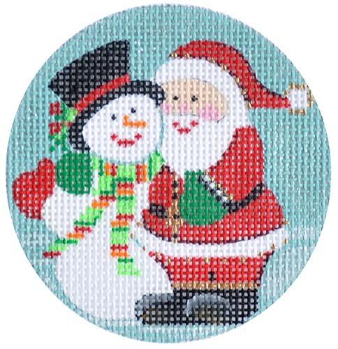 Snowman & Santa Painted Canvas Alice Peterson 
