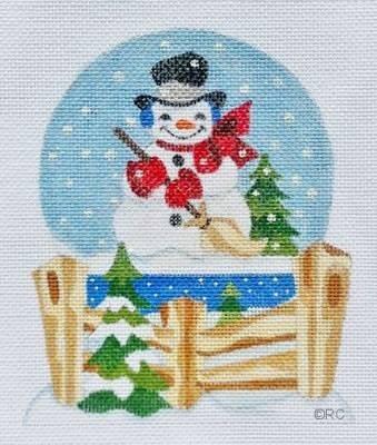 Snowman Snowglobe Painted Canvas Raymond Crawford Designs 