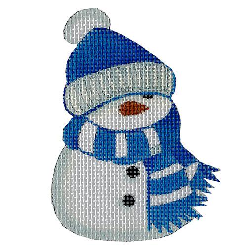 Snowman Stan with Blue Scarf Painted Canvas Love You More 