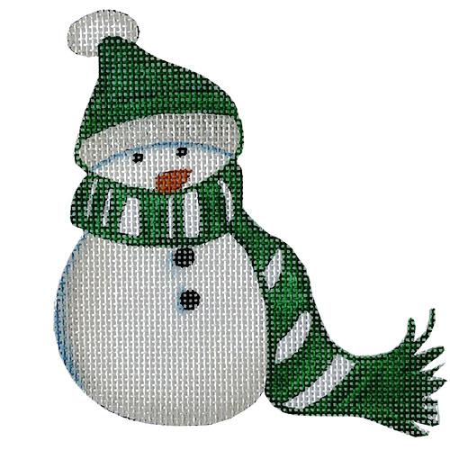 Snowman Stan with Green Scarf Painted Canvas Love You More 