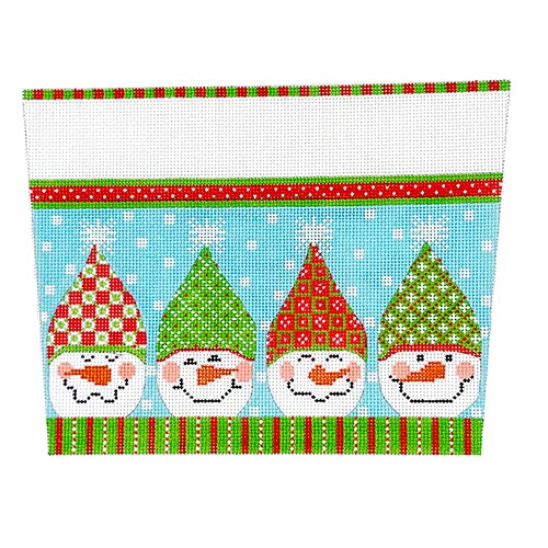 Snowman Stocking Cuff CH Painted Canvas Danji Designs 