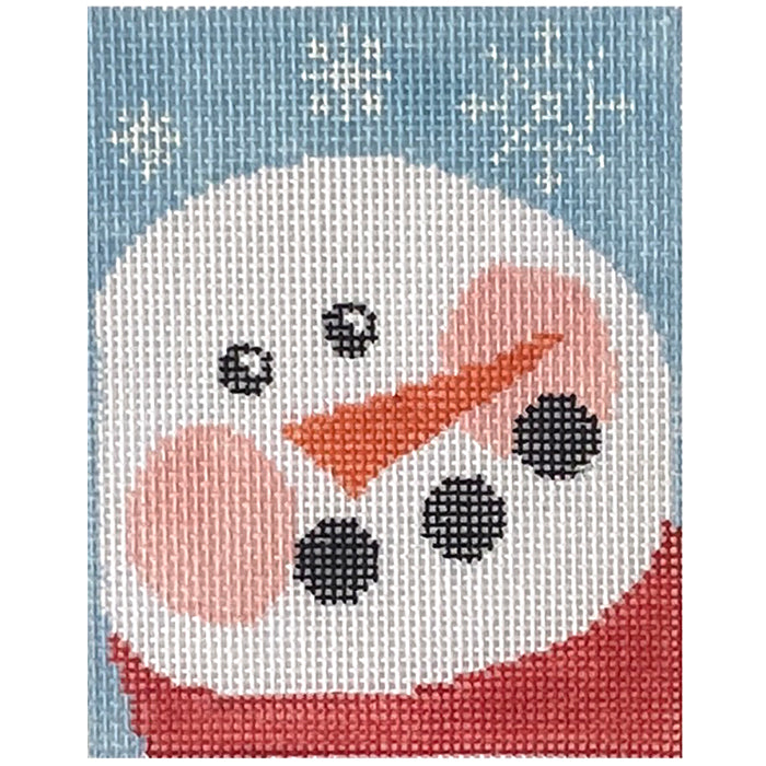 Snowman Treat Bag with Snowman Insert and Stitch Guide Painted Canvas Kathy Schenkel Designs  - 1