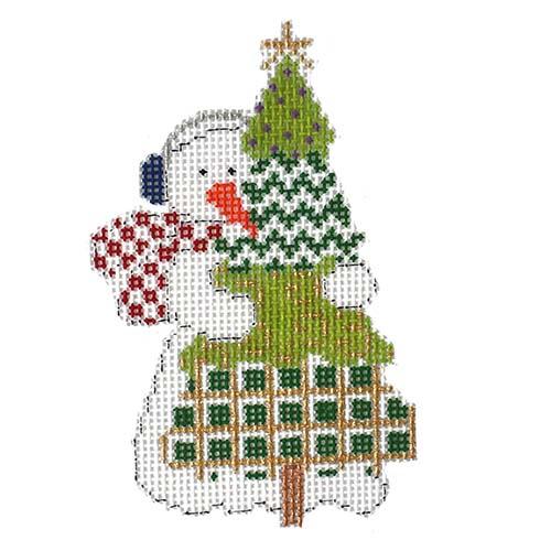 Snowman Tree Hugger Painted Canvas The Princess & Me  - 1