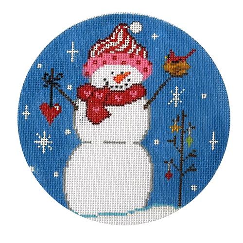 Snowman with Cardinal Painted Canvas The Meredith Collection 