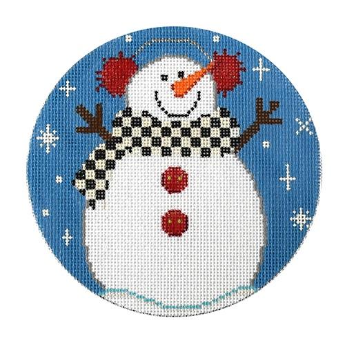 Snowman with Ear Muffs Painted Canvas The Meredith Collection 
