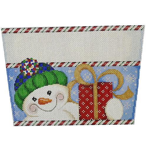 Snowman with Gift Stocking Cuff Painted Canvas Associated Talents 