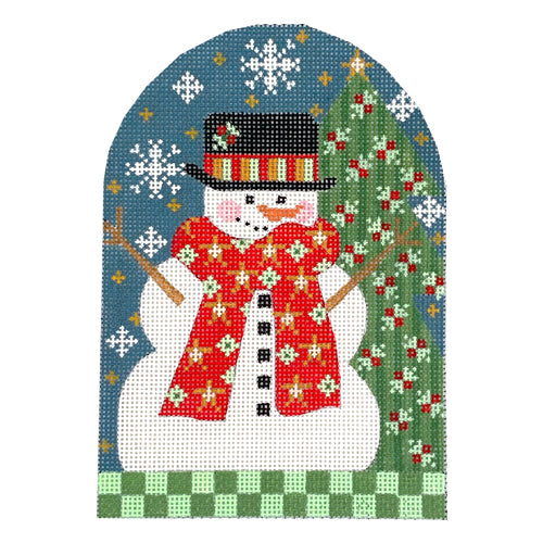 Snowman with Red Scarf Stand Up Painted Canvas Danji Designs  - 1