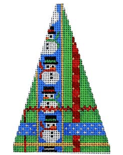 Snowman Woven Mini Tree Painted Canvas Associated Talents 
