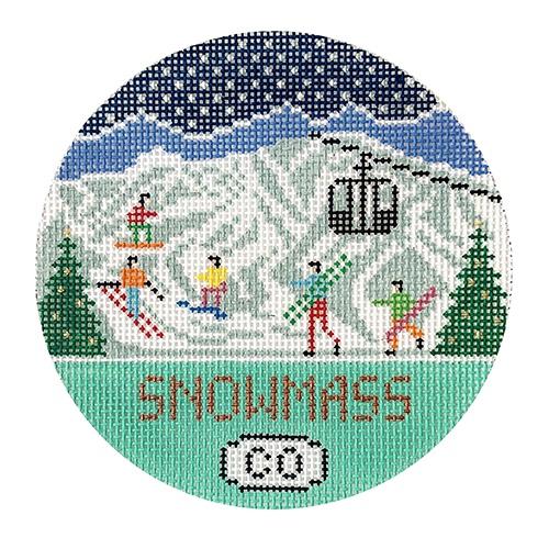 Snowmass Round Painted Canvas Doolittle Stitchery 