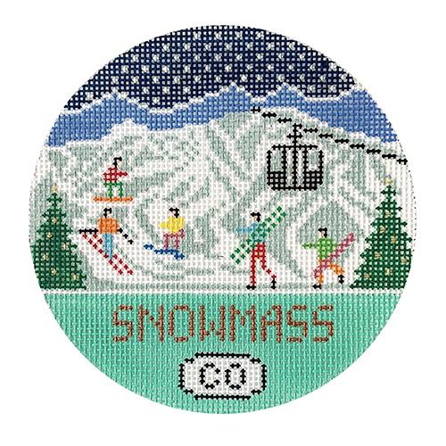 Snowmass Round Painted Canvas Doolittle Stitchery  - 1