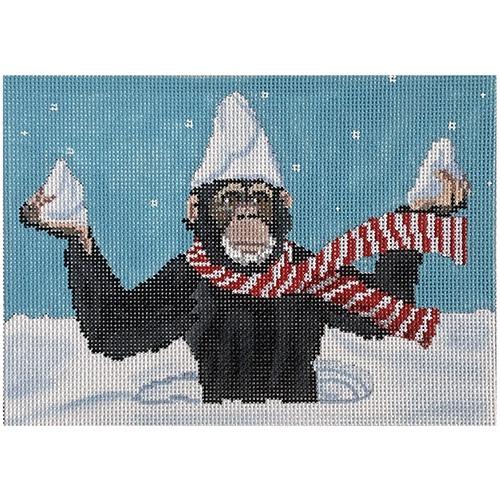 Snowy Chimp Painted Canvas Scott Church Creative 