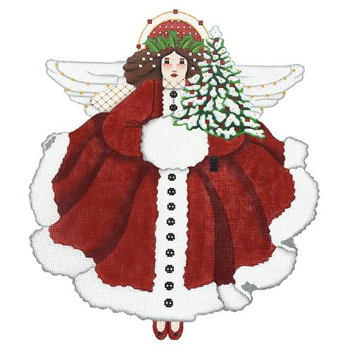 Snowy Red Angel (Two Sided) Painted Canvas Melissa Shirley Designs  - 1