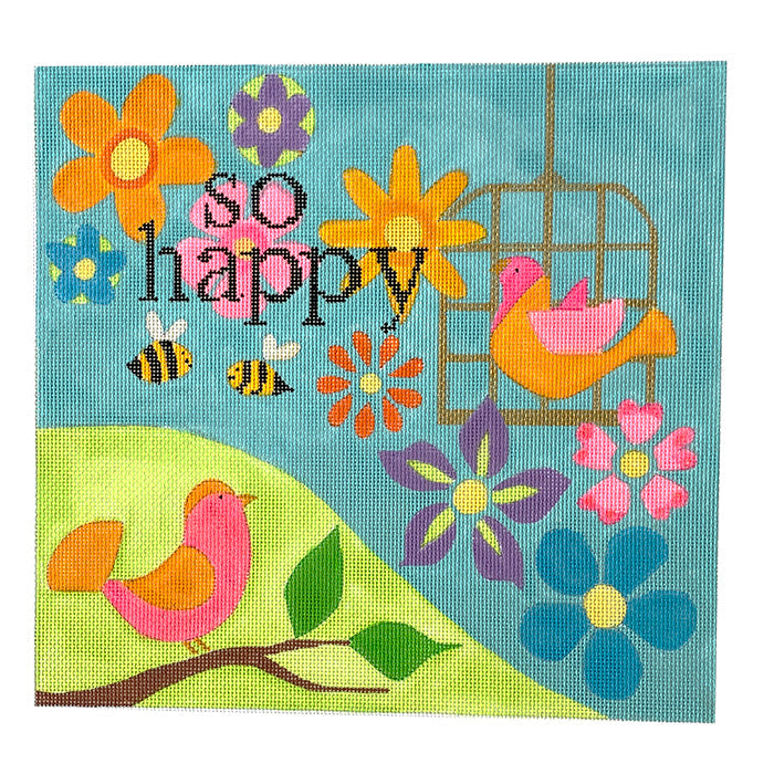 So Happy Painted Canvas Eye Candy Needleart 
