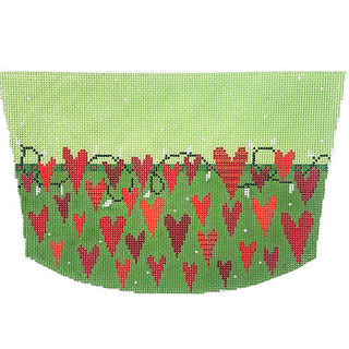 So Many Hearts Stocking Cuff Painted Canvas Pippin 
