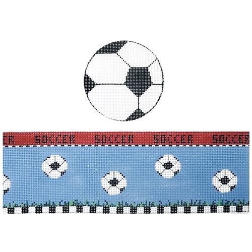 Soccer Hinged Box with Hardware Painted Canvas Funda Scully 