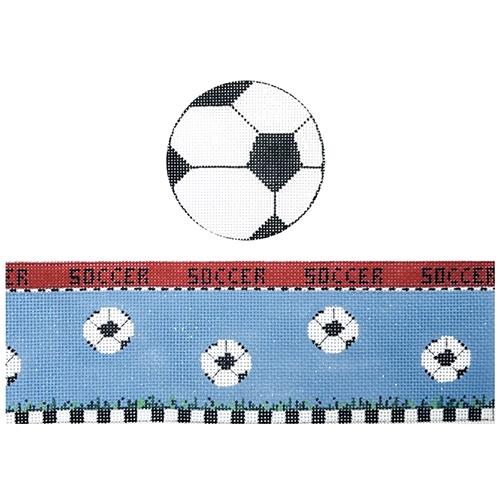 Soccer Hinged Box with Hardware Painted Canvas Funda Scully  - 1