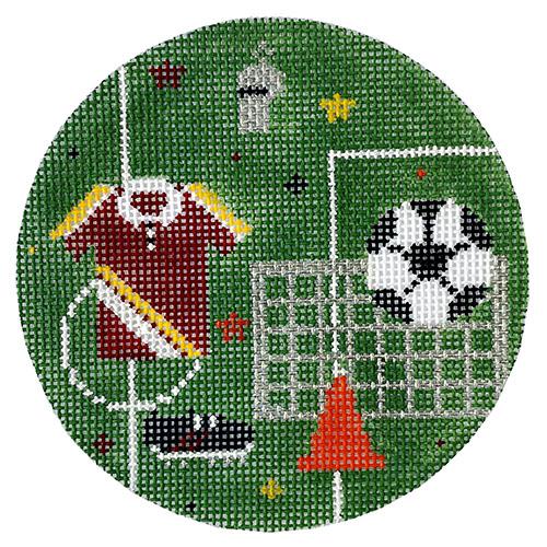 Soccer Sports Ornament Painted Canvas Painted Pony Designs  - 1