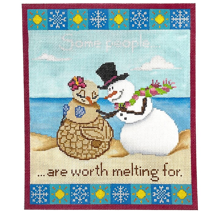 Some People are Worth Melting For Sign Painted Canvas CBK Needlepoint Collections 