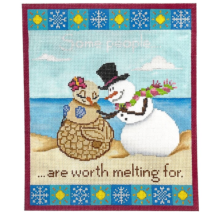 Some People are Worth Melting For Sign Painted Canvas CBK Needlepoint Collections  - 1