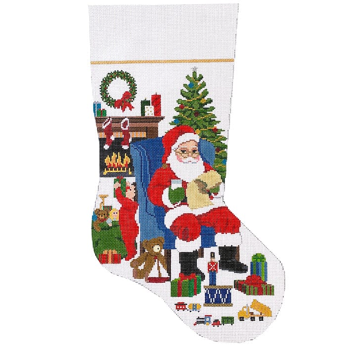 Someone's Peeking Boy Stocking #13 Painted Canvas Susan Roberts Needlepoint Designs Inc. 