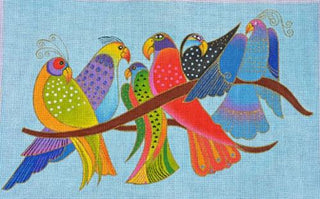 Songbirds Painted Canvas Laurel Burch 

