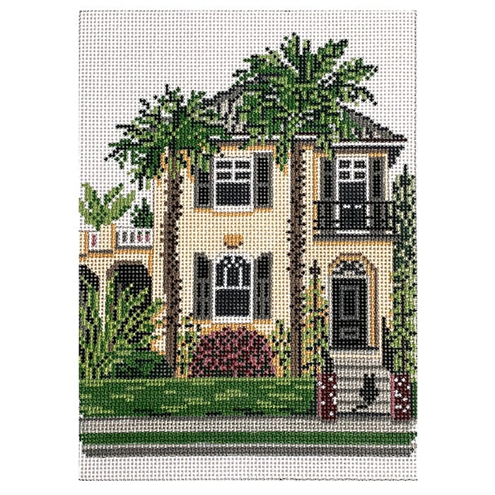 South of Broad House in Charleston on 13 Painted Canvas Needle Crossings 
