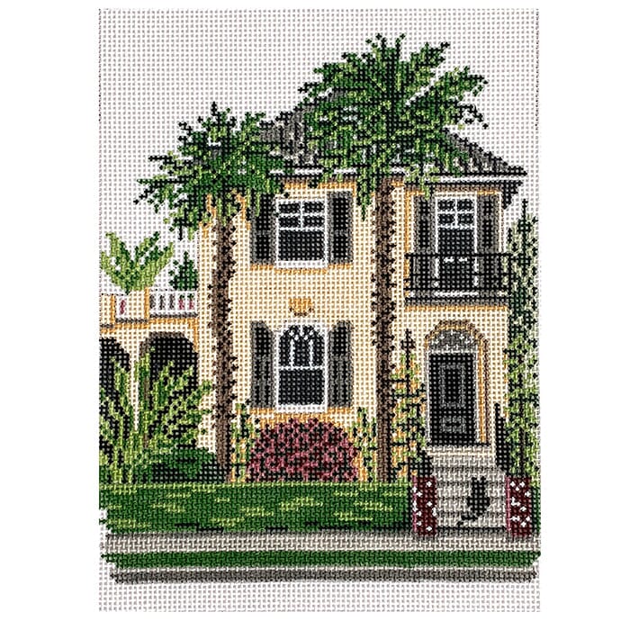 South of Broad House in Charleston on 18 Painted Canvas Needle Crossings  - 1