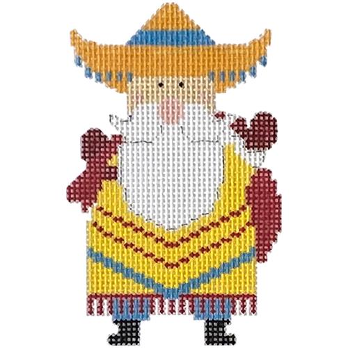 South of the Border Santa with Stitch Guide Painted Canvas The Princess & Me 
