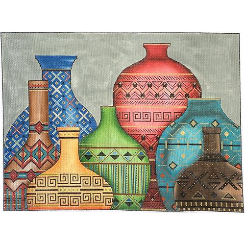 Southwestern Pots Painted Canvas Alice Peterson Company 