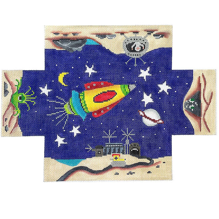 Space Travel Brick Cover Painted Canvas Patti Mann 