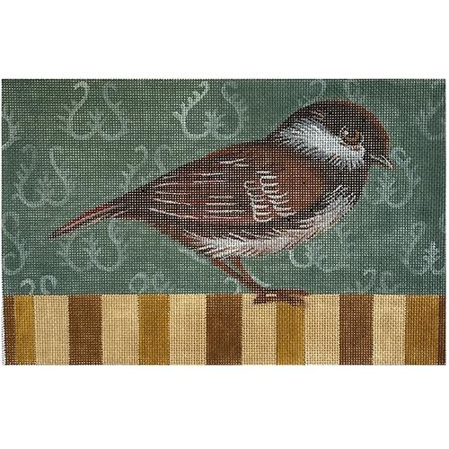 Sparrow on 18 mesh Painted Canvas Melissa Shirley Designs 