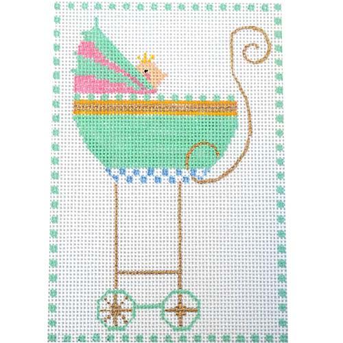 Special Baby Carriage Painted Canvas The Princess & Me  - 1
