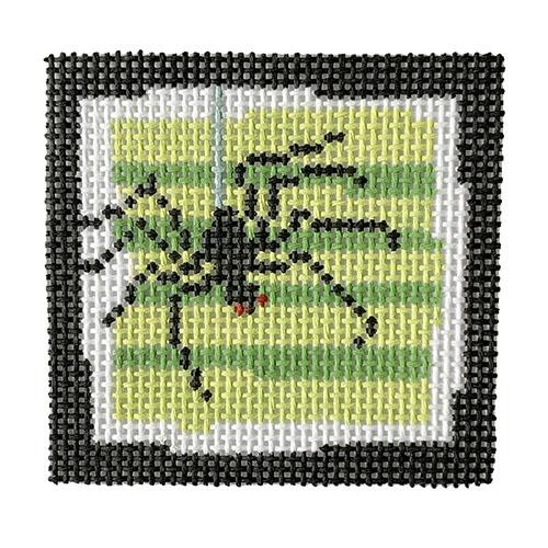 Spiders   Green Painted Canvas Pippin 
