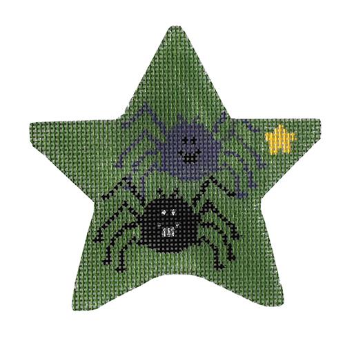 Spiders in Star with Stitch Guide Painted Canvas Kathy Schenkel Designs  - 1