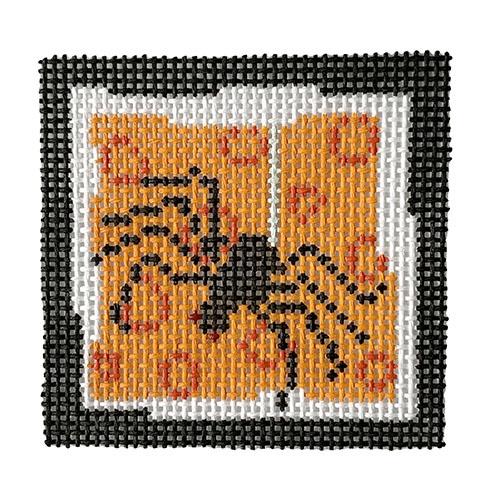 Spiders   Orange Painted Canvas Pippin 
