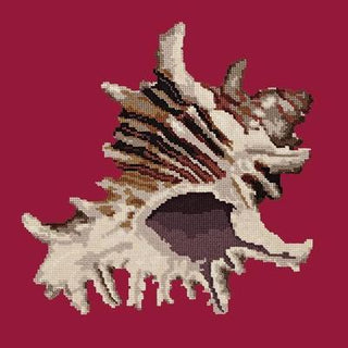 Spiky Conch Needlepoint Kit Kits Elizabeth Bradley Design Bright Red 
