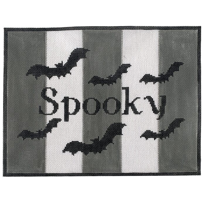 Spooky Bats on Stripes Painted Canvas Kristine Kingston 