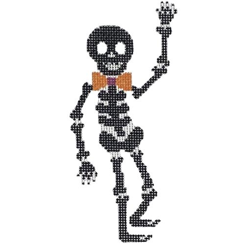 Spooky Skeleton - Black Painted Canvas Audrey Wu Designs 
