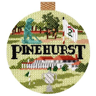 Sporting Round   Pinehurst with Stitch Guide Painted Canvas Kirk & Bradley 
