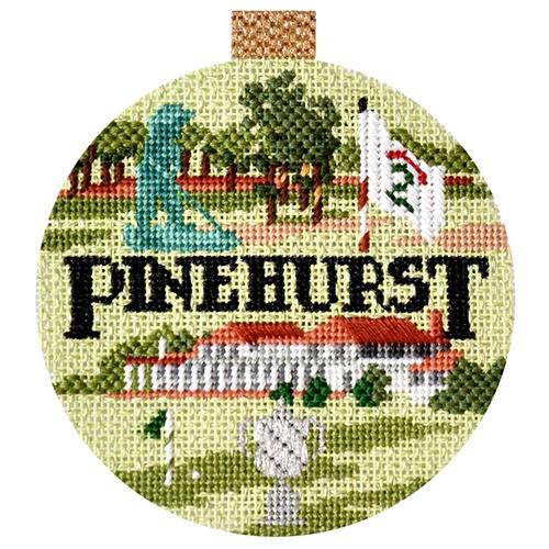 Sporting Round   Pinehurst with Stitch Guide Painted Canvas Kirk & Bradley 
