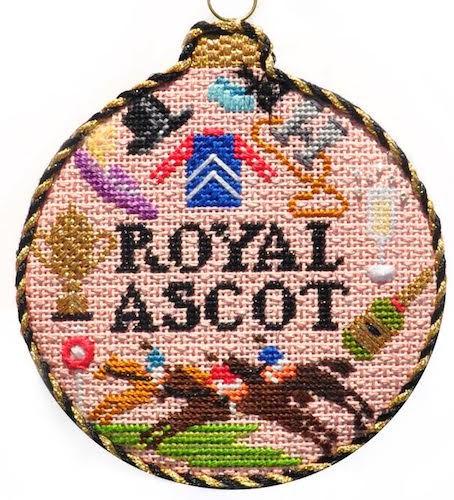 Sporting Round - Royal Ascot with Stitch Guide Painted Canvas Needlepoint.Com 