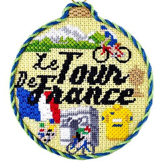 Sporting Round   Tour de France with Stitch Guide Painted Canvas Kirk & Bradley 
