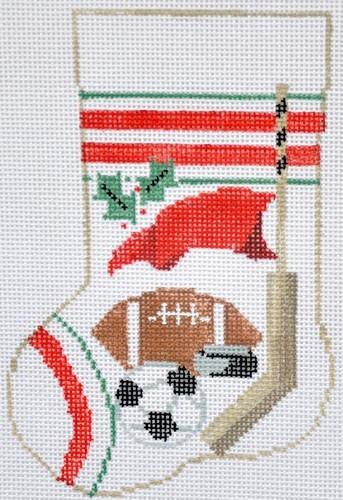Sports (Football, Soccer, Hockey) Mini-Sock Painted Canvas Kathy Schenkel Designs 