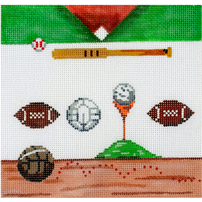 Sports Square Painted Canvas Patti Mann  - 1