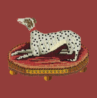 Spotted Dog Needlepoint Kit Kits Elizabeth Bradley Design Dark Red 
