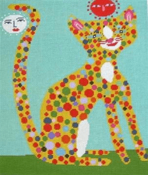 Spotty Leopard Painted Canvas Birds of a Feather  - 1
