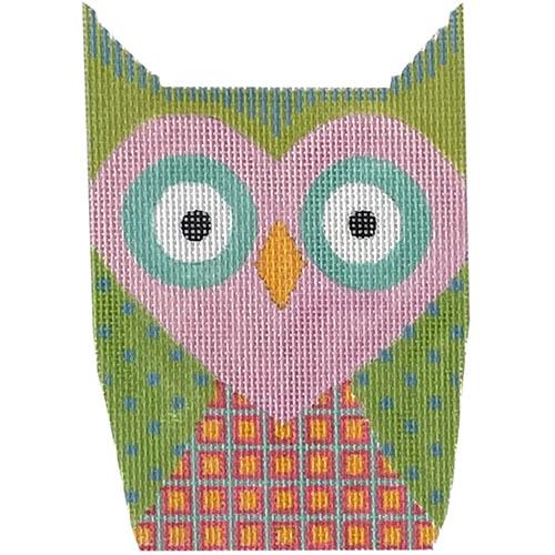 Spring Fever Owl with Stitch Guide Painted Canvas Eye Candy Needleart 